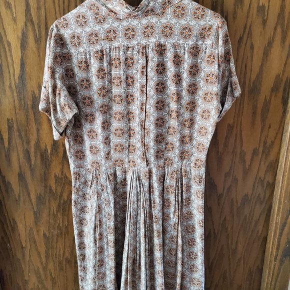 Vintage Geometric Print Dress, size 12 - Picture 2 of 4